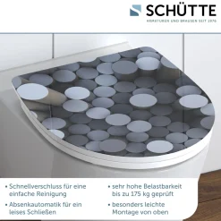 Schütte Duroplast HG WC-Sitz ROUND DIPS mit Absenkautomatik und Schnellverschluss