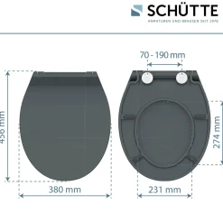 Schütte Duroplast WC-Sitz SLIM ANTHRAZIT mit Absenkautomatik und Schnellverschluss