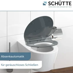 Schütte Duroplast WC-Sitz SLIM ANTHRAZIT mit Absenkautomatik und Schnellverschluss