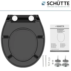 Schütte Duroplast WC-Sitz SLIM BLACK mit Absenkautomatik und Schnellverschluss
