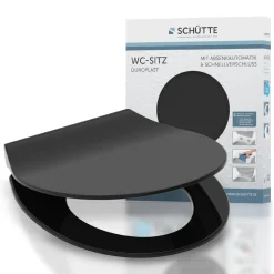 Schütte Duroplast WC-Sitz SLIM BLACK mit Absenkautomatik und Schnellverschluss