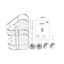 Schütte Dusch-Eckablage 2 Etagen Chrom zum Kleben oder Schrauben