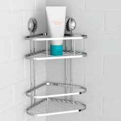 Schütte Dusch-Eckablage 2 Etagen Chrom zum Kleben oder Schrauben