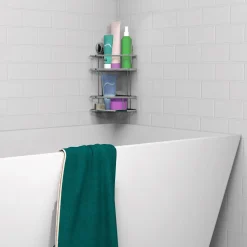 Schütte Dusch-Eckablage 2 Etagen Chrom zum Kleben oder Schrauben