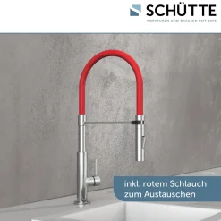 Küchenarmatur mit ausziehbarer Brause 79180 Stilo chrom schwarz^Schütte