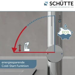 Küchenarmatur mit ausziehbarer Brause 79180 Stilo chrom schwarz^Schütte