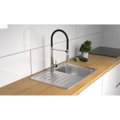 Küchenarmatur mit ausziehbarer Brause 79180 Stilo chrom schwarz^Schütte