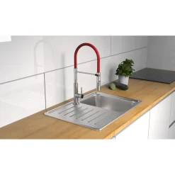 Küchenarmatur mit ausziehbarer Brause 79180 Stilo chrom schwarz^Schütte