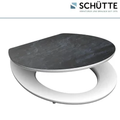 MDF HG WC-Sitz BLACK STONE mit Absenkautomatik^Schütte Sale