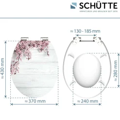 Schütte MDF HG WC-Sitz FLOWERS AND WOOD mit Absenkautomatik