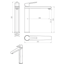 Schütte Spültischarmatur mit hohem Auslauf VITA schwarz