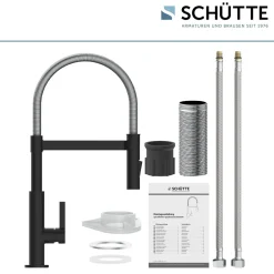 Schütte Spültischarmatur Miami schwarz matt Hochdruck ausziehbar