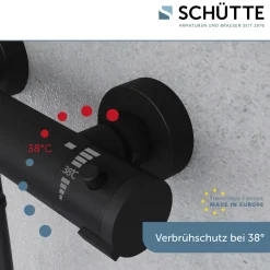 Schütte Thermostat Duscharmatur London Schwarz matt