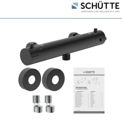Schütte Thermostat Duscharmatur London Schwarz matt