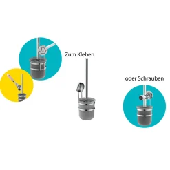 Wand-WC Bürstenhalter Chrom zum Kleben oder Schrauben*Schütte Hot