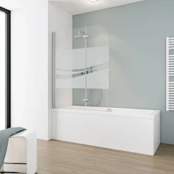 Badewannenfaltwand 2 teilig Chromoptik^Schulte