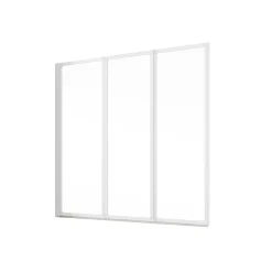 Badewannenfaltwand Alu Natur 121 x 127 x 121 cm ESG hell klar*Schulte Sale