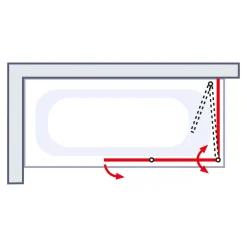 Badewannenfaltwand Komfort inkl Seitenwand grau*Schulte Best