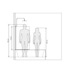 Badewannenfaltwand Alu Natur 70 x 130 x 70 cm ESG hell klar^Schulte Hot