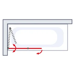 Badewannenfaltwand 2 teilig 115 x 140 cm*Schulte Best