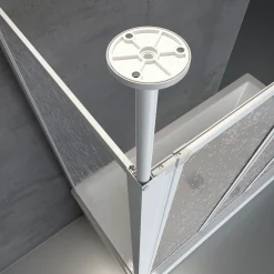 Badewannenfaltwand 3-teilig 1288 x 1400 mm mit Seitenwand und Deckenstütze^Schulte