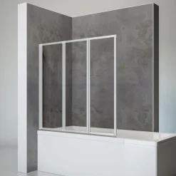 Schulte Badewannenfaltwand Komfort 140 x 127 cm Echtglas