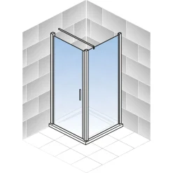 Schulte Drehtür Alexa Style 2.0 inkl Seitenwand 90 x 90 cm Dekor Liane