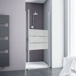 Schulte Drehtür für Nischendusche Alexa Style 2.0 Alu Natur ESG fixil 80 cm