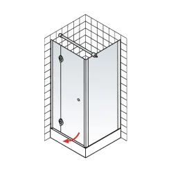 Schulte Drehtür MasterClass inkl Seitenwand Montage auf Fliesen links
