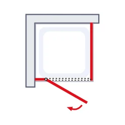 Schulte Drehtür MasterClass inkl Seitenwand Montage auf Fliesen links
