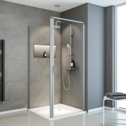 Schulte Drehtür Sunny inkl Seitenwand und Duschwanne 90 x 90 cm