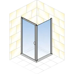 Schulte Drehtür Sunny inkl Seitenwand und Duschwanne 90 x 90 cm