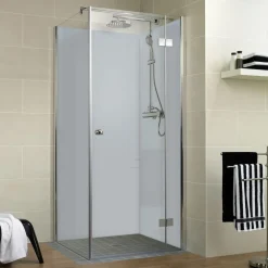 Duschrückwand Decodesign-Set über Eck 900 x 2100 mm hellgrau*Schulte Discount