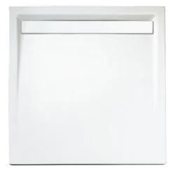 Schulte Duschwanne Quadrat extra flach Rinne 1000 x 1000 mm Alpinweiß