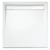 Schulte Duschwanne Quadrat extra flach Rinne 900 x 900 mm Alpinweiß