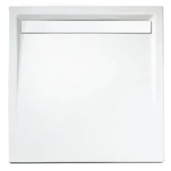 Schulte Duschwanne Quadrat extra flach Rinne 900 x 900 mm Alpinweiß