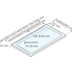 Duschwanne Rechteck extra flach 900 x 1000 mm*Schulte Online