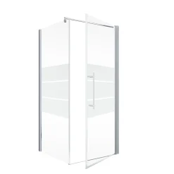 Eckdusche mit Drehtür Alexa Style 2.0 Alu Natur ESG fixil 90 x 90 cm*Schulte Sale