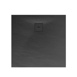 Eck-Duschwanne Mineralguss Quadrat 100xx4 x 100 cm Steinstruktur anthrazit*Schulte Clearance