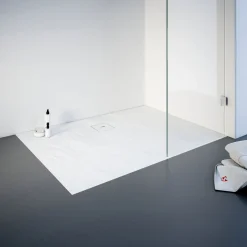 Schulte Eck-Duschwanne Rechteck Steinstruktur 120 x 4 x 80 cm alpinweiß