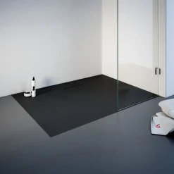 Eck-Duschwanne Rechteck Steinstruktur 120 x 4 x 90 cm anthrazit*Schulte Hot