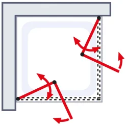 Eckeinstieg Garant 2.0 Drehfalttür 90 x 90 x 200 cm*Schulte