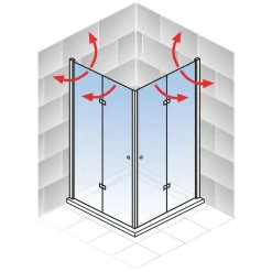 Eckeinstieg Garant 2.0 Drehfalttür 90 x 90 x 200 cm*Schulte