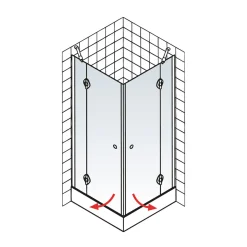 Eckeinstieg MasterClass 4-teilig HxB 200 x 99,2-101,2 cm Montage auf Fliesen^Schulte