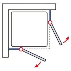 Eckeinstieg MasterClass 4-teilig HxB 200 x 99,2-101,2 cm Montage auf Fliesen^Schulte