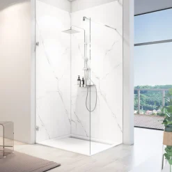 ExpressPlus Duschrueckwand DecoDesign Softtouch Stein Marmor Bianco 2550 x 1000*Schulte Outlet