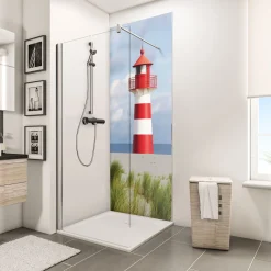 ExpressPlus Duschrueckwand DecoDesign Foto Leuchtturm 2100 x 900^Schulte Clearance