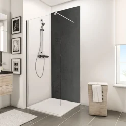 ExpressPlus Duschrueckwand DecoDesign Dekor Stein Anthrazit 2100 x 1000*Schulte Discount