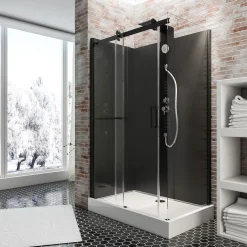 Schulte Komplettdusche Korsika 220 x 80 x 120 cm schwarz