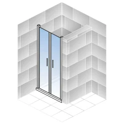 Pendeltür Alexa Style 2.0 inkl Seitenwand und Duschwanne 90 x 90 cm*Schulte Online